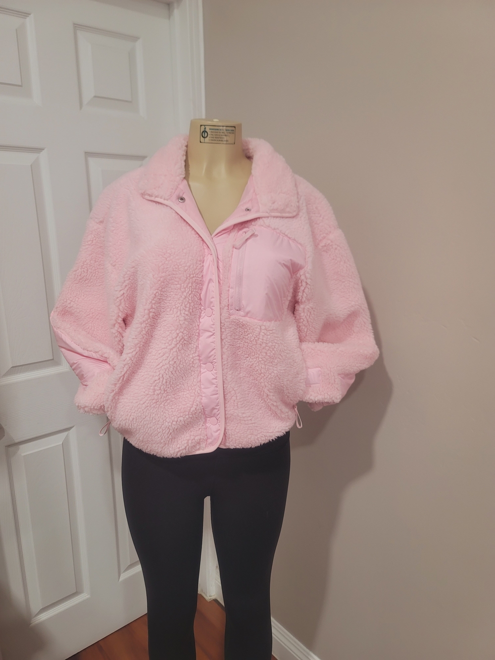 Fabletics Pink Sherpa Teddy Jacket